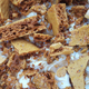 Closeup of honeycomb cheesecake blondies